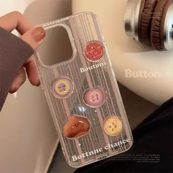 Чехол для телефона с 3D-кнопками и полосками для iPhone 16/15/14/13/12/11 16promax