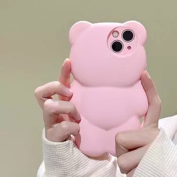 Чехол для телефона с 3d мультяшным медведем для Iphone 13 12 11 Pro Max X Xr Xs Max 13 Pro ярких цветов, силиконовый противоударный чехол в форме медведя For iPhone 11Pro Max