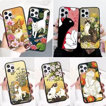 Чехол для телефона с 3d рельефным котом и животным для Iphone 8 7 Se 2020 2022 14 13 12 11 Pro Xs Max Mini X Xr 6 6s Plus, противоударный чехол из ТПУ Funda Etui For iPhone X XS(10)