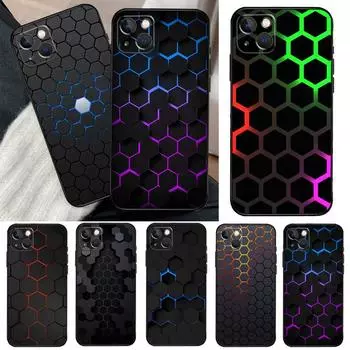 Чехол для телефона с 3D шестиугольными огнями для iPhone 12 11 13 14 Pro Max X XR XS Max 7 8 Plus SE 2020 12 Mini 13 Mini Cover iPhone 6 6s