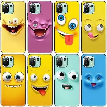 Чехол для телефона с 3D забавным лицом для Xiaomi Mi 11 Lite NE 11i 10T 11T Pro A2 A3 Lite POCO F3 M3 M4 C31 X3 Pro NFC GT, черный мягкий чехол Xiaomi Mi A2 Lite