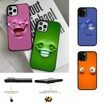 Чехол для телефона с 3D забавными смайликами для Iphone 13 12 Mini 11 Pro Max 7 8 Plus X Xs Max XR ПК Жесткий силиконовый чехол iphone xs max