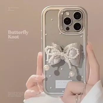 Чехол для телефона с 3D-жемчужиной и бантом 15promax