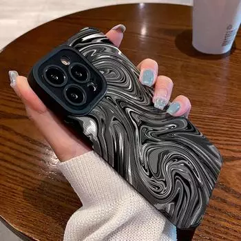 Чехол для телефона с абстрактной художественной тушью для iPhone 11 12 13 14 15 Pro Max X XR XS Max 7 8 14Plus, защитный чехол из мягкого ТПУ For iPhone X