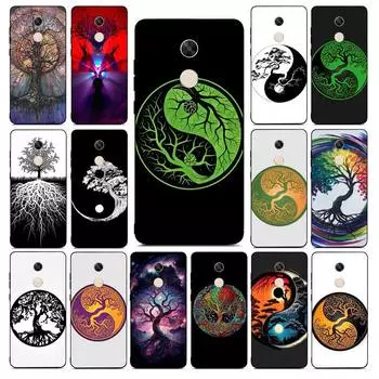 Чехол для телефона с эффектом грубой древесины «Древо жизни» Инь Ян для Redmi Note 4X5 A 6 7 8 Pro T 9 Pro 9S 10 Pro 11 Pro 11S 11Epro Redmi Note 8