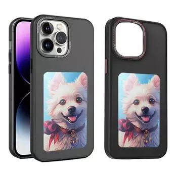 Чехол для телефона с экраном дисплея «сделай сам» для iPhone14/15/Pro/Pro Max NFC, проекция экрана, противоударный защитный чехол с настраиваемым узором iPhone13 чёрный