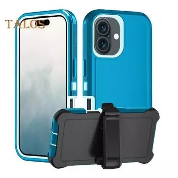 Чехол для телефона с экраном и зажимом-кобурой, всесторонняя защита, устойчивый к царапинам чехол для телефона с зажимом для ремня, чехол для телефона для iPhone 11 синий