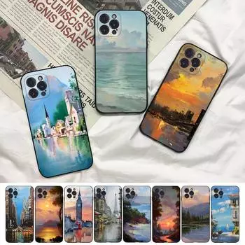 Чехол для телефона с акварельной росписью для Iphone 8 7 6 6s Plus X Se 2020 Xr Xs 14 11 12 13 Mini Pro Max мобильный чехол For iphone 11 pro