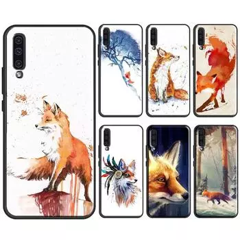 Чехол для телефона с акварельной живописью «Лиса» для Samsung Galaxy A50 A70 A02S A20S A21S A52S A12 A32 A52 A72 A51 A71 Samsung A40