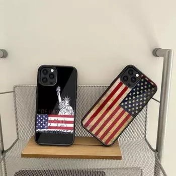 Чехол для телефона с американским флагом для Samsung S7 S8 S9 S10 S20 S30 Edge Plus Note 7 5 8 9 10 20 Pro, силиконовый чехол из ПК + чехол из ТПУ Samsung S21 5G