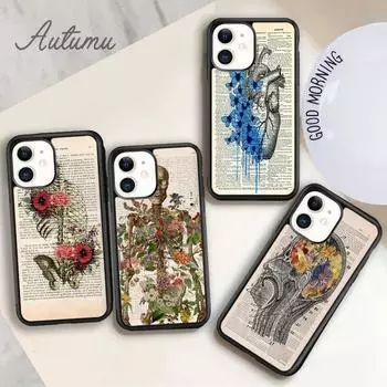 Чехол для телефона с анатомией человека для iPhone 11, 12, 13, 14 Pro Max mini X XR XS SE 2020 5, 6S, 7, 8 Plus, Samsung Galaxy S21 S22, чехол iPhone 6plus