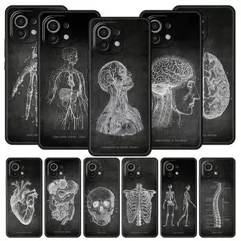 Чехол для телефона с анатомией классной доски для Xiaomi 14 13T 12T Pro 12 13 11 Ultra Mi Note 10 Lite 10T 5G 11X Pro 11T 11i 9T мягкий чехол Xiaomi 13 Pro