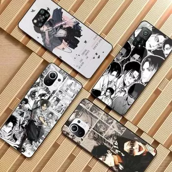 Чехол для телефона с аниме «Атака Титанов» для Xiaomi 12 11T 10 9 Redmi Note 11 10 10S Pro Redmi 9 9A 8, черный стеклянный чехол для телефона из поликарбоната Xiaomi 12-12X