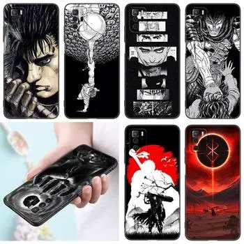 Чехол для телефона с аниме Berserk Guts для Xiaomi Redmi Note 7 8 9 10 Lite 11 11E 11T 12 Pro 11S 4G 10T 5G 8T 9S 10S, мягкий черный чехол из ТПУ Redmi Note 7(Pro)