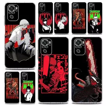 Чехол для телефона с аниме Denji Chainsaw Man Makima для Xiaomi Redmi Note 12 11 9S 9 8 10 Pro Plus 7 8T 9C 9A 8A K40, игровой прозрачный чехол Redmi Note 7