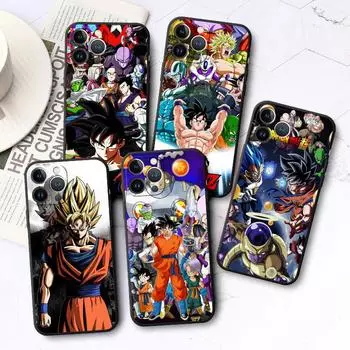 Чехол для телефона с аниме для Apple iPhone 12 Mini 13 Pro Max, чехлы 8 6s XS X 14 Plus 7 XR SE 11, черный мягкий чехол из ТПУ Dragon Son G-Gokus iPhone 14