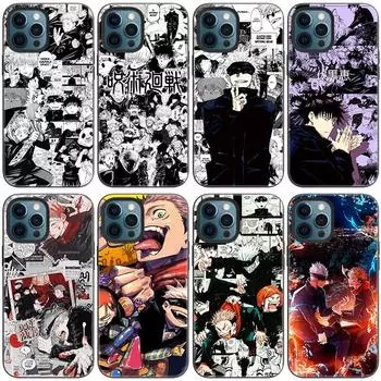 Чехол для телефона с аниме Jujutsu Kaisen для Apple iPhone 14 13 12 Mini 11 Pro Max 7 8 XR X XS 7 8 Plus SE 2020 2022, черный чехол iPhone 14