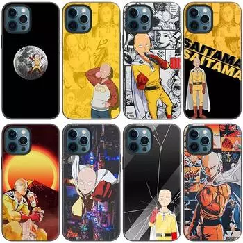 Чехол для телефона с аниме One Punch Man для Apple iPhone 14 13 12 Mini 11 Pro Max 7 8 XR X XS 7 8 Plus SE 2020 2022, черный чехол iPhone 14
