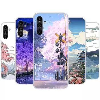 Чехол для телефона с эстетичным пейзажем аниме для Samsung Galaxy A51 A71 A50 A70 A40 A30 A20E A10 A41 A31 A21S A11 A01 A6 A8 + A7 A9 Plus Samsung A21S