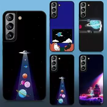 Чехол для телефона с астронавтом для Galaxy S21ultra S23plus S21fe, мягкие силиконовые чехлы для Samsung Galaxy S22 Plus Ultra S20 Fe, черный чехол For Samsung S22