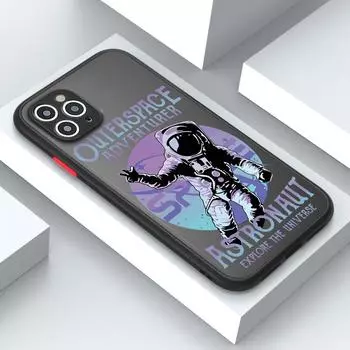 Чехол для телефона с астронавтом для Infinix iPhone 14 13 12 11 Pro Max Samsung Galaxy S20 FE A52 S23, тонкий матовый чехол для защиты объектива iPhone X/XS