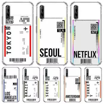 Чехол для телефона с авиабилетом и штрих-кодом для Huawei Y5p Y6p Y6s Y7p Y8s Y8p Y9s Y9a противоударный прозрачный силиконовый мягкий чехол из ТПУ Y9 Prime 2019