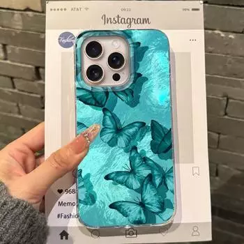 Чехол для телефона с бабочкой для Apple iphone 16pro 16plus 15 16 14 13 Pro Max 16e 12 11 7 8 Plus XR SE для девочек и женщин Fundas Cover iphone 11