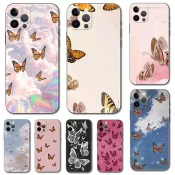 Чехол для телефона с бабочкой для iPhone Samsung Galaxy Redmi Xiaomi Oppo OnePlus Note SA 7 8 9 10 11 12 13 14 20 21 22 23 53 54 Pro Max Plus Ultra TPU Soft iPhone 6 or 6S