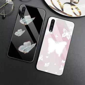 Чехол для телефона с бабочкой для Samsung Galaxy A52 A71 A72 A70 A73 A53 A13 5g A03 A22 A21s A03 Core A42, чехол из закаленного стекла Capinha For Samsung A13 5G