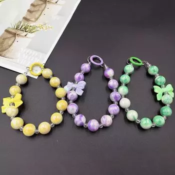 Чехол для телефона с бантом в виде русалки, украшенный гальваническими бусинами - красочная подвеска для сумок и мобильных телефонов. жёлтый