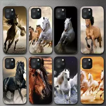 Чехол для телефона с бегущей лошадью и животным для Iphone 11 12 Mini 13 14 Pro Xs Max X 8 7 6s Plus 5 Se Xr Shell iPhone6