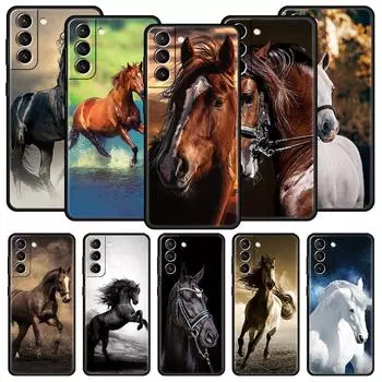 Чехол для телефона с бегущей лошадью и животным для Samsung Galaxy S24 S23 S22 S20 Ultra S21 FE 5G S10 S9 Plus S10E, мягкий силиконовый чехол Samsung S10 Plus