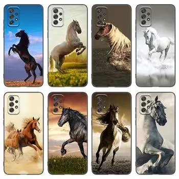 Чехол для телефона с бегущим животным и лошадью для Samsung Galaxy A21 A30 A50 A52 S A13 A22 A32 4G A23 A33 A53 A73 5G A12 A31 A51 A70 A71 A72 Samsung A22 4G