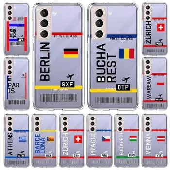 Чехол для телефона с билетом на самолет America Travel для Samsung Galaxy S22 5G S20 FE S21 S10 Plus S10E Note 20 Ultra 10 Lite M31 M32 Galaxy S10E
