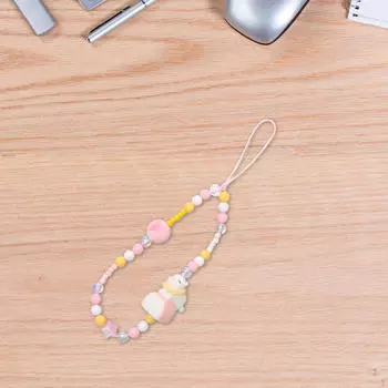 Чехол для телефона с бисером, ремешок на запястье, стильная цепочка, многофункциональная легкая подвеска для сумки жёлтый