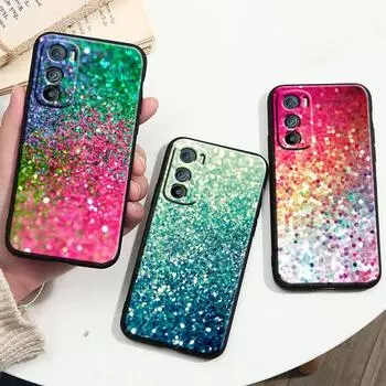 Чехол для телефона с блестящей песочной печатью для Motorola MOTO G9 G22 G30 Edge30 Pro E22 S E30 E40 Fusion Plus Lite, черный чехол для телефона Motorola One Marco