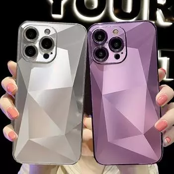 Чехол для телефона с блестящим алмазным зеркалом для Samsung Galaxy A54 A53 A73 A23 A14 A24 A34 5G 4G S22 S23 S24 Ultra Plus, блестящая мягкая задняя крышка из ТПУ For Samsung Galaxy A23 серебряный