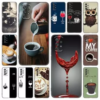Чехол для телефона с чашкой кофе и вина для Samsung Galaxy A21 A30 A50 A52 S A13 A22 A32 A33 A53 A73 5G A11 A12 A31 A51 A70 A71 A72 Samsung A13