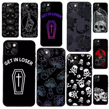 Чехол для телефона с черепом в готическом стиле, жуткий пастельный готик для iPhone 12 11 13 Pro Max 7 8 Plus, силиконовый чехол для iPhone XR X XS Max SE iphone 5 5S