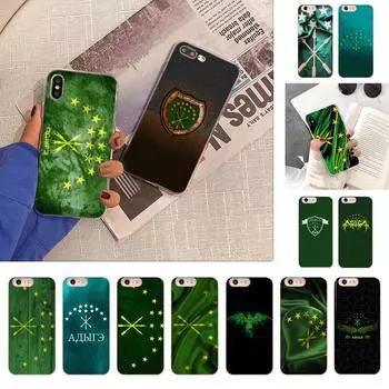 Чехол для телефона с черкесским флагом Адыгеи для iPhone 13 X XS MAX 6 6s 7 7plus 8 8Plus 5 5S se 2020 XR 12 11 pro max Fundas Capa iphone 6 6s