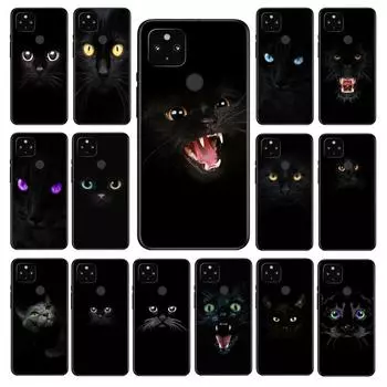 Чехол для телефона с черным кошачьим взглядом для Google Pixel 7 Pro 7 6A 6 Pro 5A 4A 3A Pixel 4 XL Pixel 5 6 4 3 XL 3A XL 2 XL Google Pixel 2