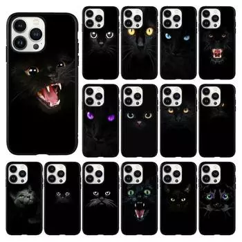Чехол для телефона с черным кошачьим взглядом для iPhone 14 13 12 11 Pro Max, чехол для iPhone 14 13 Pro XS MAX X XR SE2 8 7 Plus iPhone 7 8 SE
