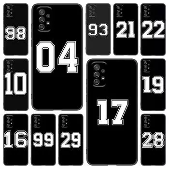Чехол для телефона с черным номером для Samsung Galaxy A21 A30 A50 A52 S A13 A22 A32 A33 A53 A73 5G A11 A12 A31 A51 A70 A71 A72, черный чехол Samsung A13