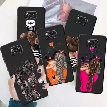 Чехол для телефона с черными и коричневыми волосами для девочек для Xiaomi Poco X4 F4 C40 M4 5G F3 GT M3 X3 NFC X3 Pro F1 X4 Pro X3 GT X4 GT, силиконовый чехол Pocophone F1