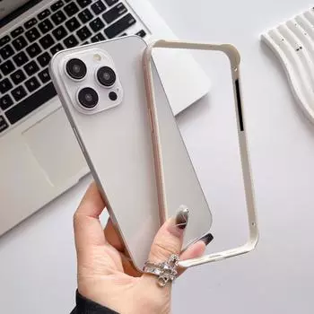 Чехол для телефона из чистого алюминиевого сплава для iPhone 16 Pro Max 15 14 13 12 11 X XS XR, противоударный, силикон, противоударный, с углами, защищающими от падения iPhone 15 Pro Max чёрный