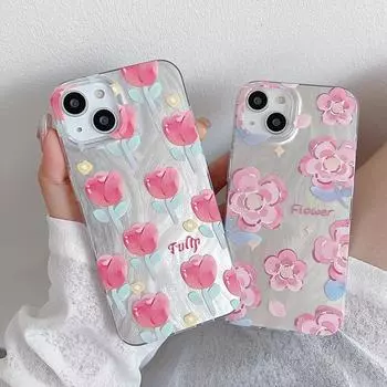 Чехол для телефона с цветами для iPhone 15 Realme C53 C67 Reno 11 8T Redmi Note 13 Pro Redmi 13C Samsung S23 FE S24 Ultra A35 A54 A53 A34 S23 Tecno Vivo Cover iPhone 13