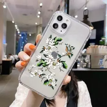 Чехол для телефона с цветком для iPhone 11, чехол для iPhone 12, 11, 13, 14 Pro Max, чехол для iPhone XR X XS Max 7 8 Plus SE 2022, мини-прозрачный чехол For IPhone 14Plus