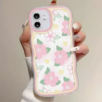 Чехол для телефона с цветком для iPhone 13, чехол для iPhone 15 14 Pro 12 11 Pro Max XR XS X 7 8 Plus SE 2020, противоударный силиконовый мягкий волнистый чехол For iPhone SE 2022