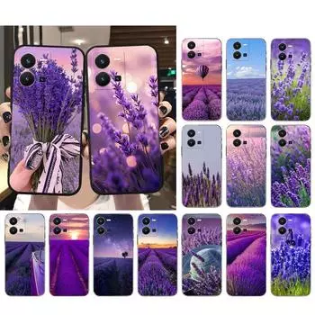 Чехол для телефона с цветком лаванды для VIVO Y53S Y33S Y01 Y22S Y31 Y21 Y70 Y21S Y72 V21 V2023 V21E V20 SE iQOO Z8x X100 Pro VIVO Y72 5G