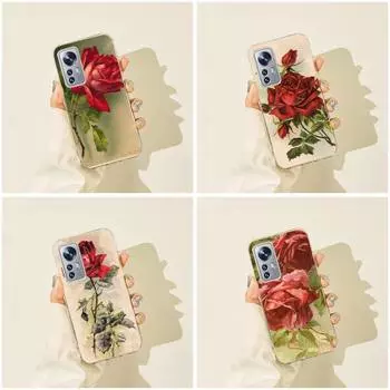 Чехол для телефона с цветком розы для Xiaomi Mi 11 10 12Spro A2 A2lite A1 9 9SE 8Lite 8explorer F1 Poco 12S Ultra Cove xiaomi11xpro